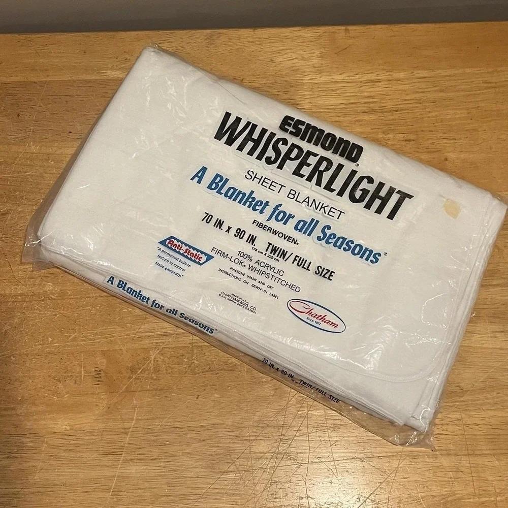 Vtg Esmond Whisperlight Sheet Blanket‎ Twin/Full 70x90 Anti-Static Acrylic Throw